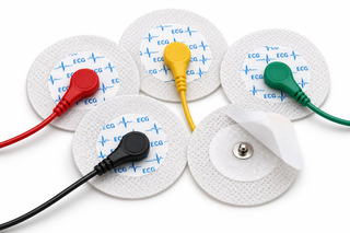 ecg electrode pads and colorful leads