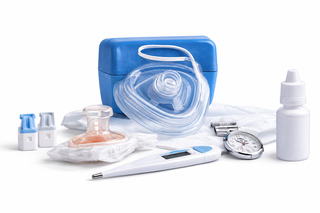 clean medical supply kit still life