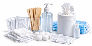 clinical hygiene supplies still life